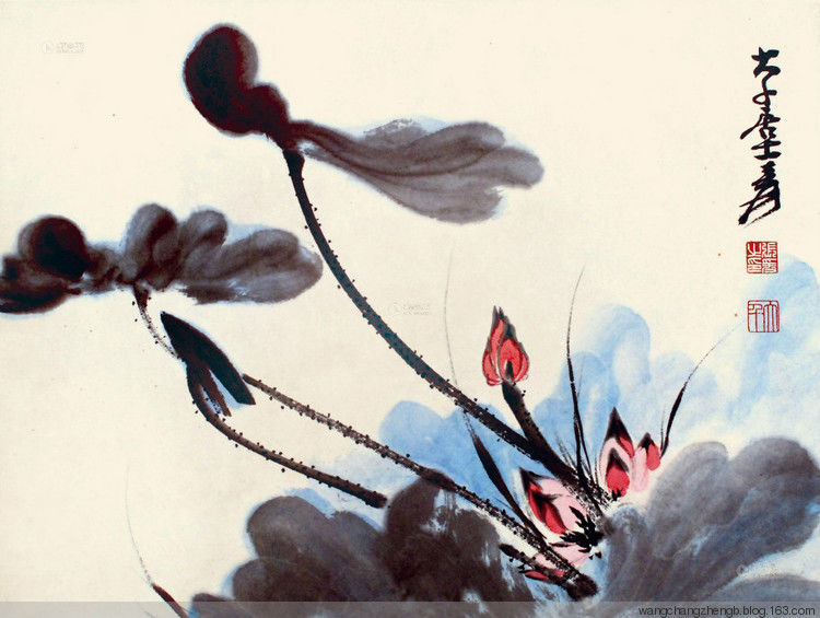 张大千 荷花作品欣赏 - wangchangzhengb - wangchangzhengb的博客