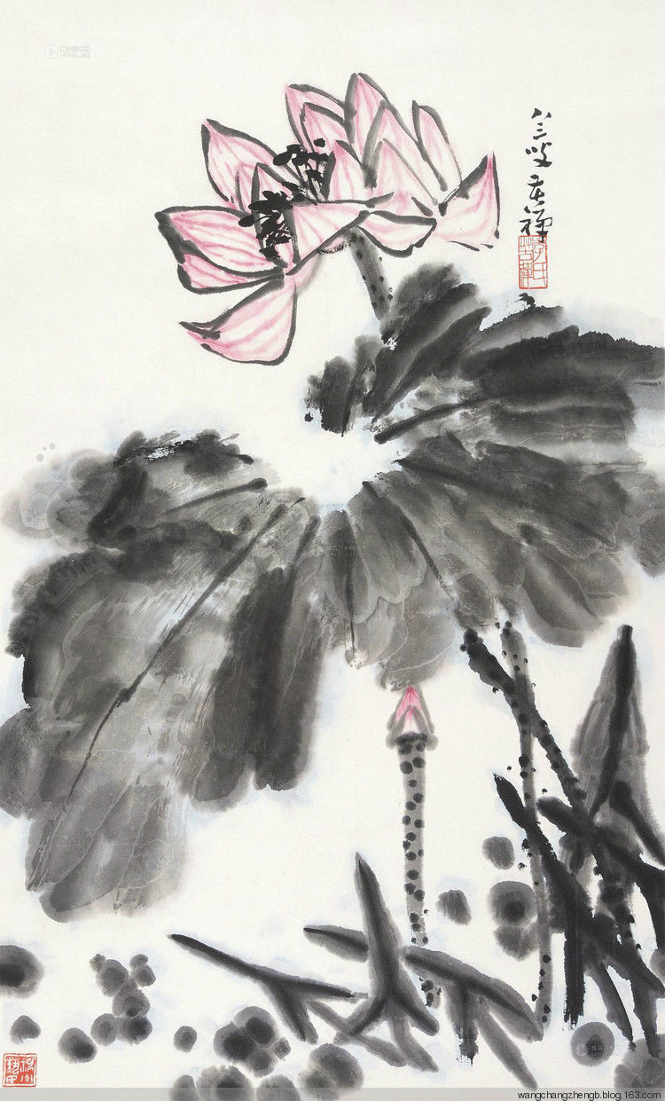 李苦禅 荷花作品欣赏 - wangchangzhengb - wangchangzhengb的博客