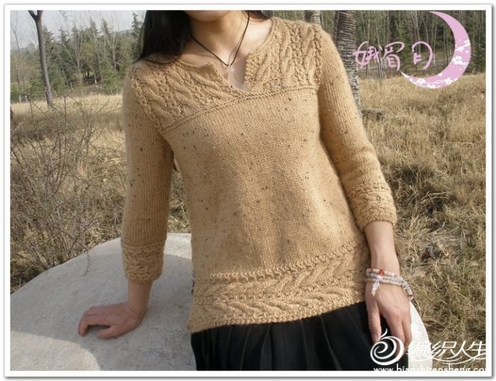 娥眉月作品——繁星（别致七分袖毛衣）