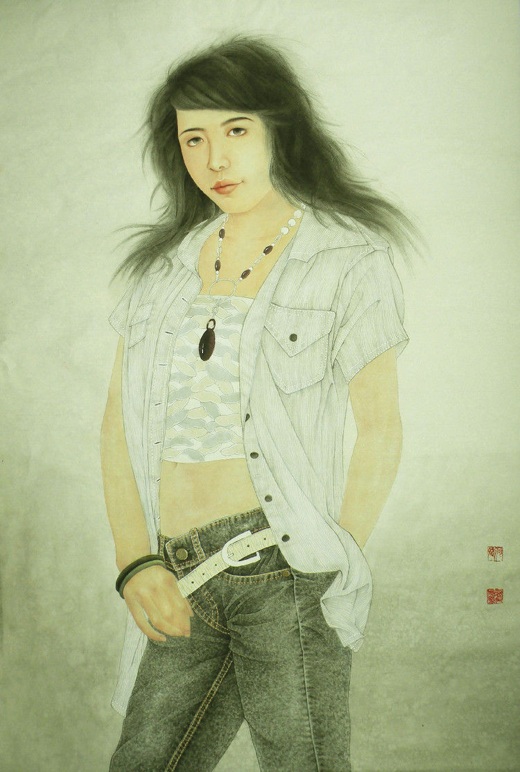 美术家：何斌工笔人物画 - 石墨閣 - 石墨閣