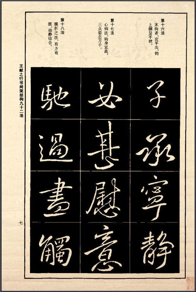 王献之行书间架结构92法 - 無為居士 - 聚美齋
