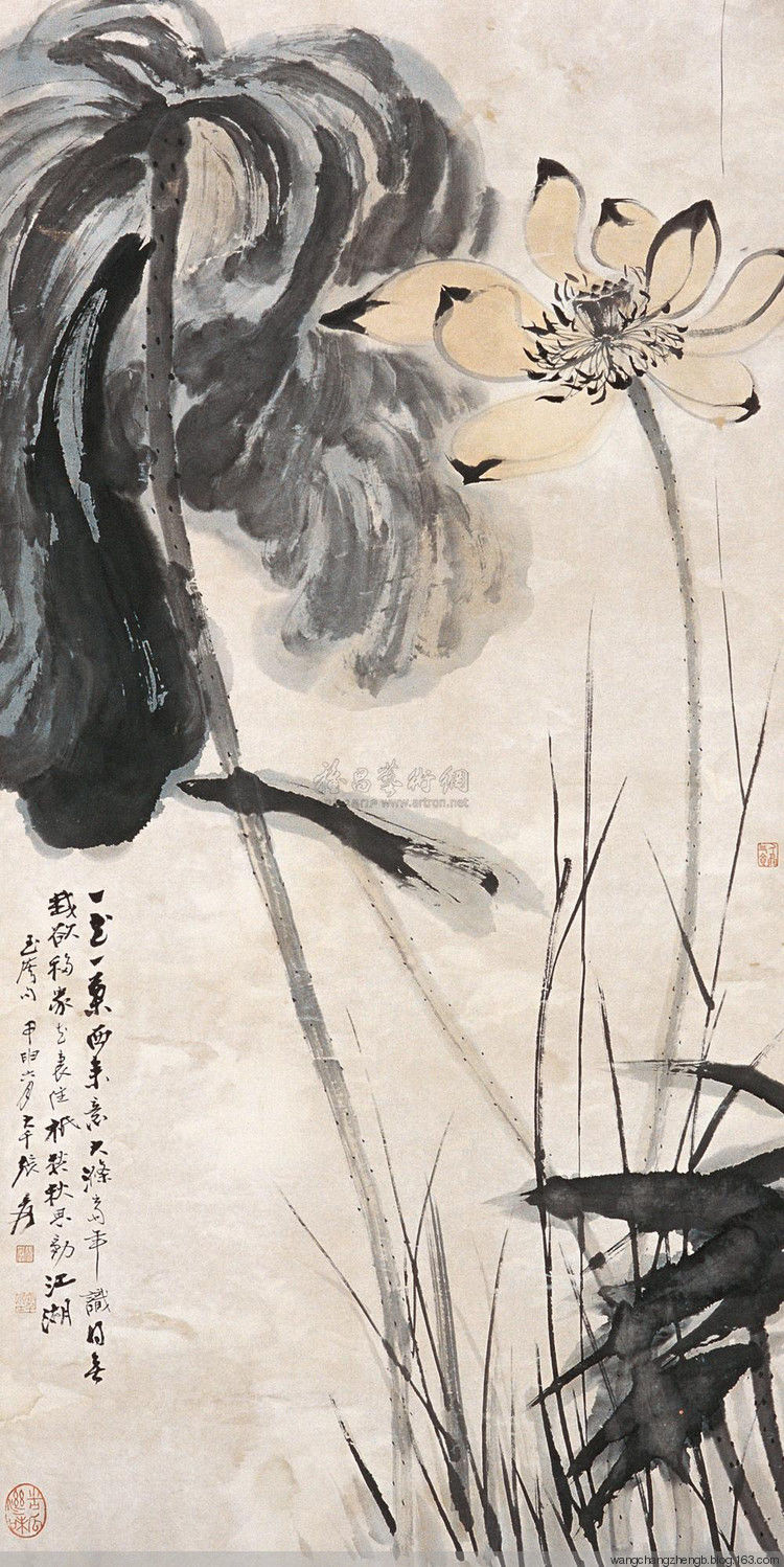 张大千 荷花作品欣赏 - wangchangzhengb - wangchangzhengb的博客