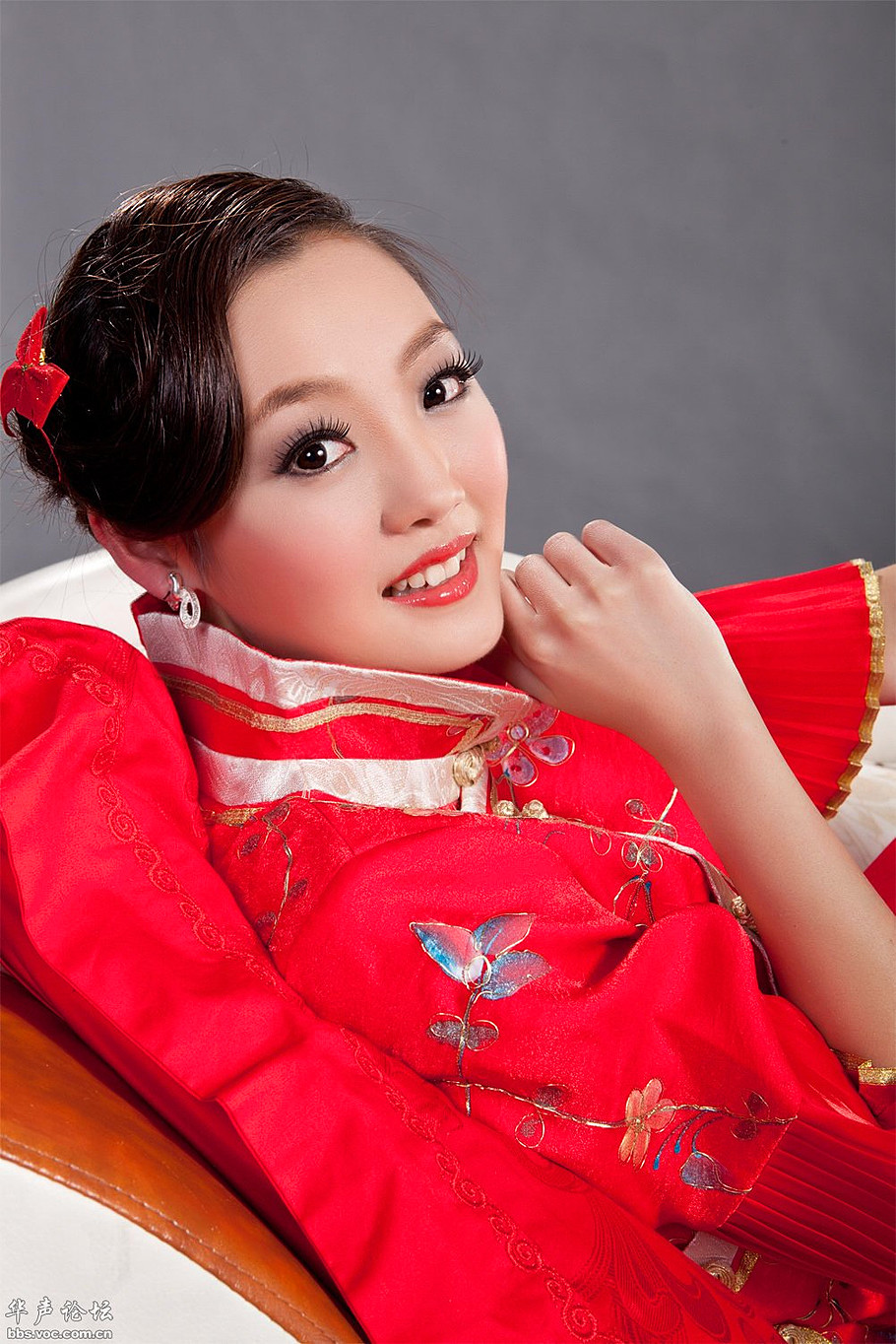 【旗袍美女】红色旗袍 喜庆美女 - 秋叶 - 