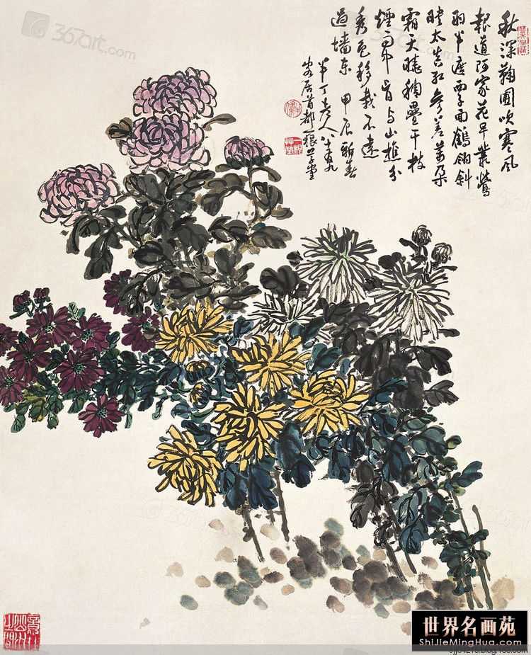 陈半丁 菊花作品精选集（3） - 云破月来花弄影 - 云破月来花弄影