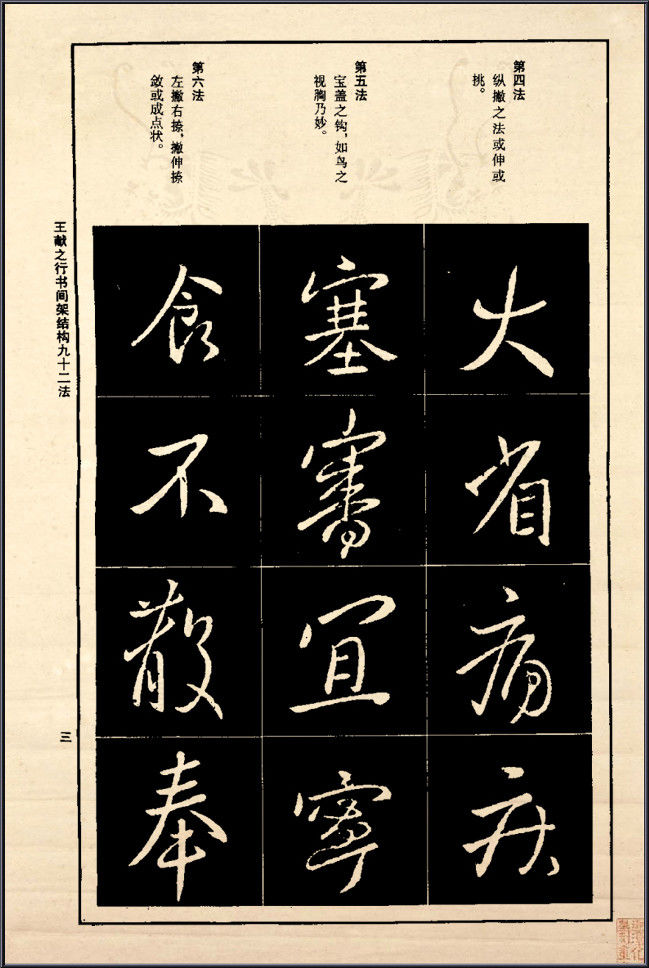 王献之行书间架结构92法 - 無為居士 - 聚美齋