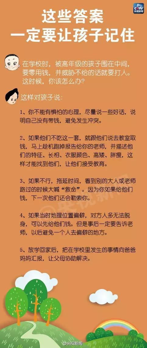 一定要孩子记住的10个答案