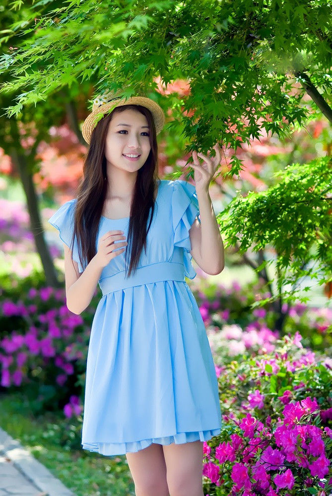 穿蓝裙子花样女生[10P] - 雁飞墨行 - 雁飞墨行