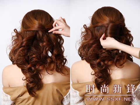 韩式拧盘发步骤二