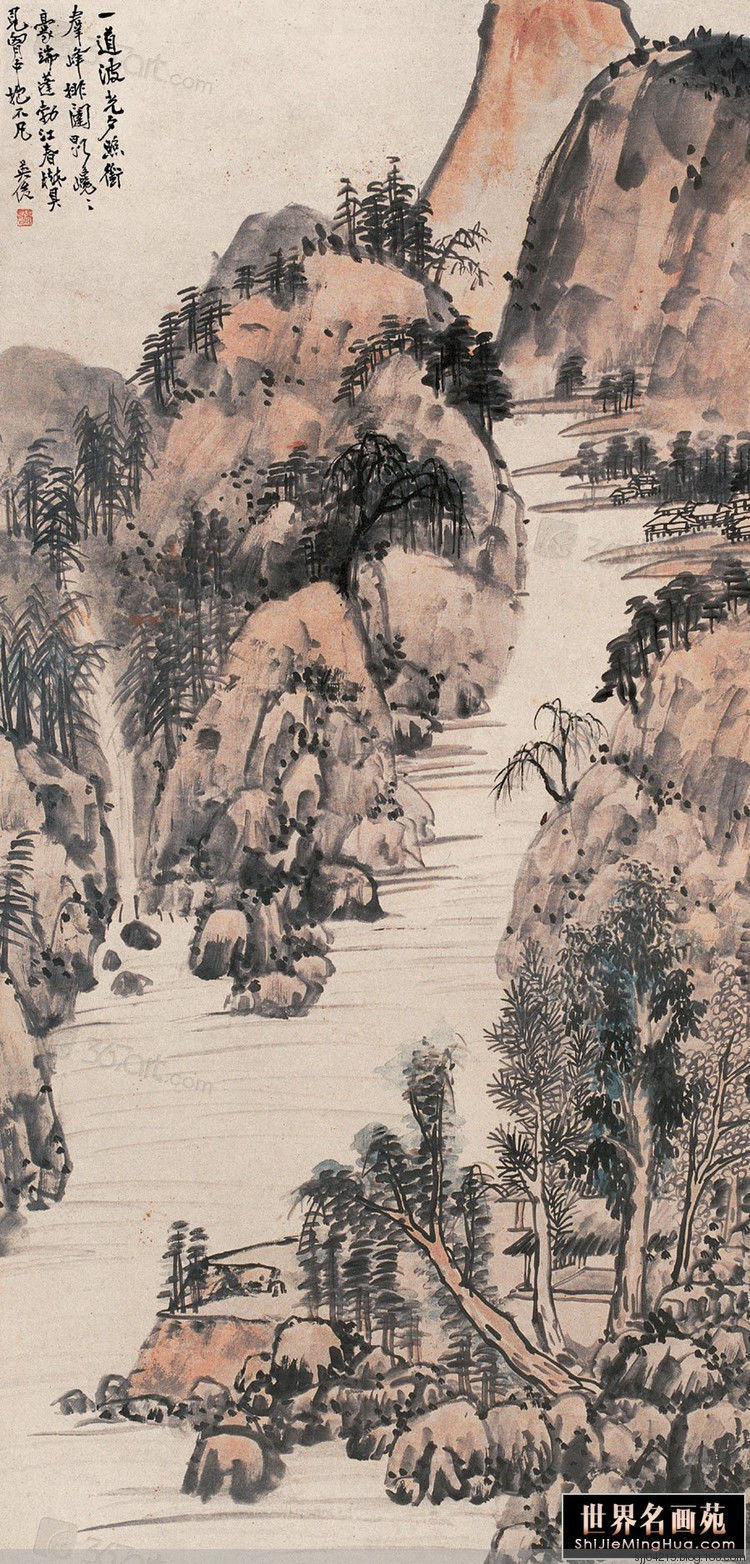 吴昌硕罕见的山水作品（4） - 云破月来花弄影 - 云破月来花弄影