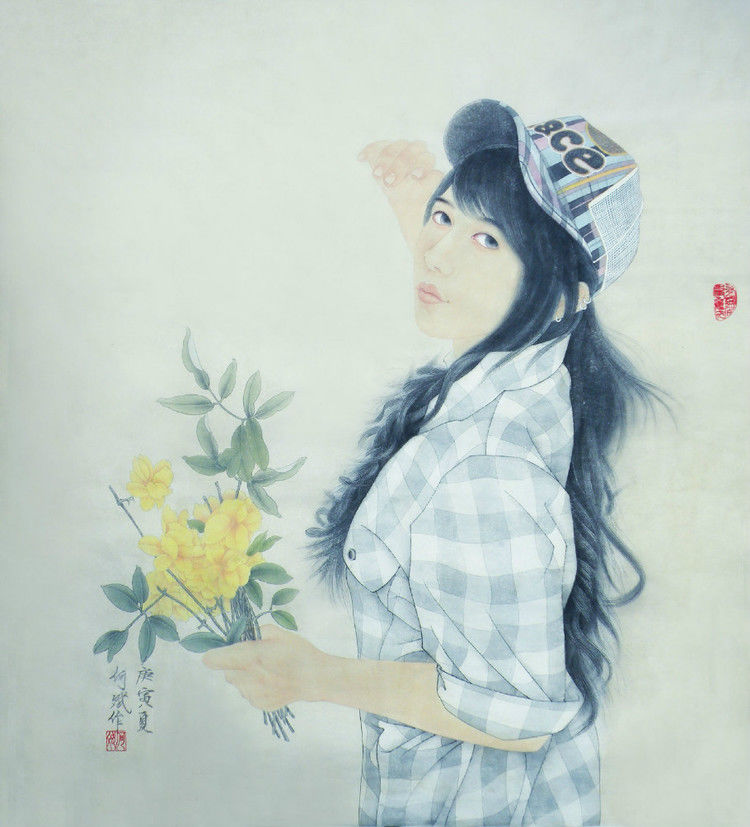 美术家：何斌工笔人物画 - 石墨閣 - 石墨閣