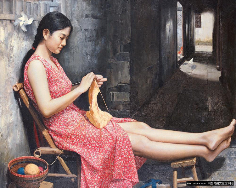 人体油画：何绍教作品 - 玉郎 - 心有快乐事 分享有缘人