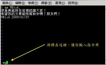 储存并离开 vi 环境 储存并离开 vi 环境