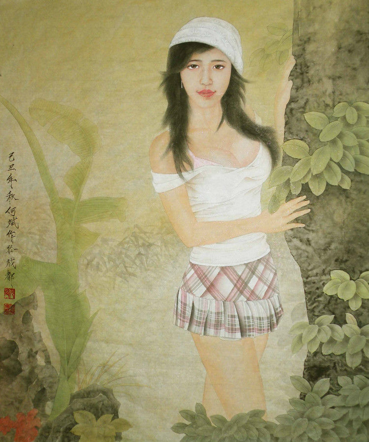 美术家：何斌工笔人物画 - 石墨閣 - 石墨閣