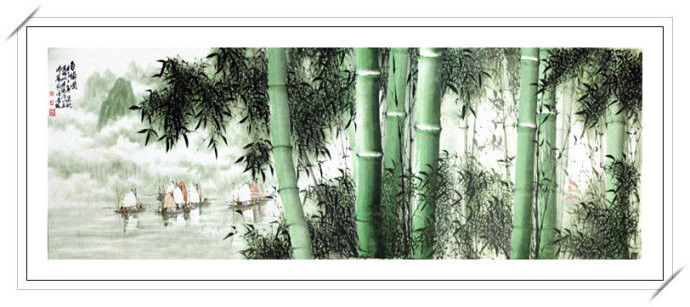 清高亮节 -- 刘家生新竹山水画 - 淡泊 - 淡泊