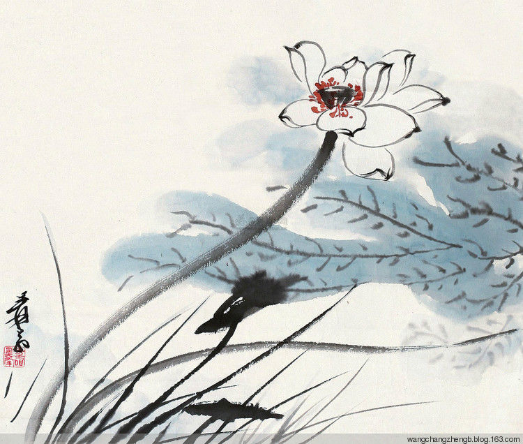 张大千 荷花作品欣赏 - wangchangzhengb - wangchangzhengb的博客