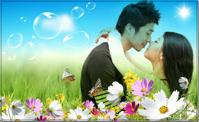 浪漫情侣系列日志背景边框2 - 心灵之约 - .