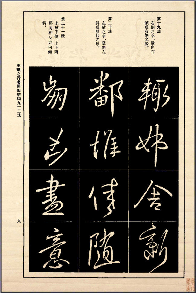 王献之行书间架结构92法 - 無為居士 - 聚美齋
