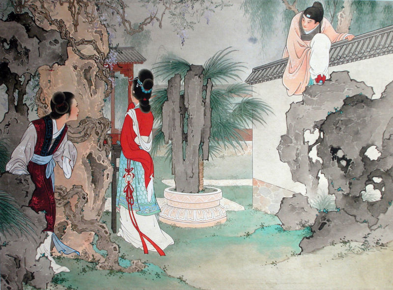 经典工笔画《西厢记》 - 香儿 - .