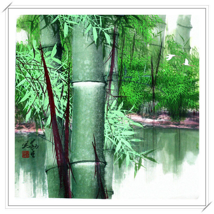清高亮节 -- 刘家生新竹山水画 - 淡泊 - 淡泊
