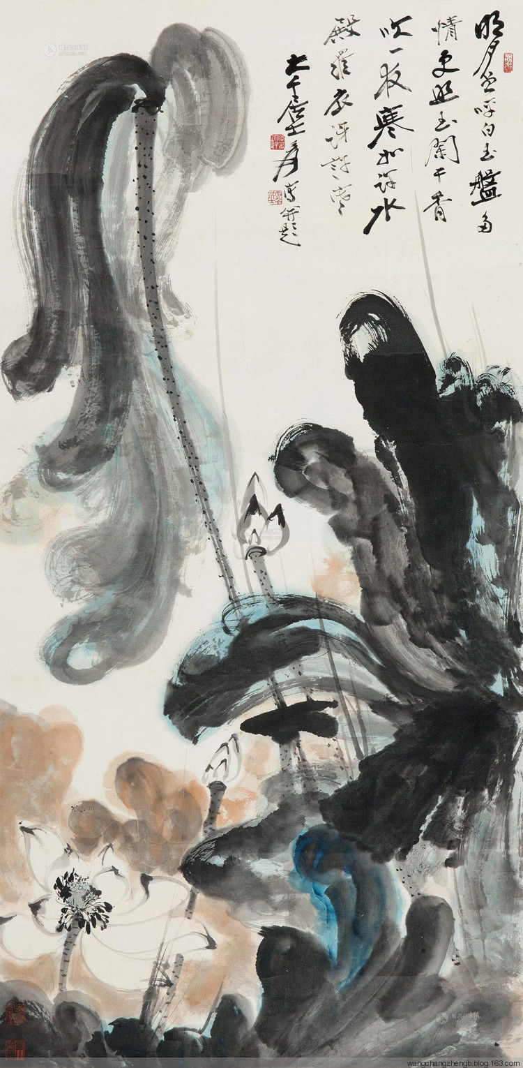 张大千 荷花作品欣赏 - wangchangzhengb - wangchangzhengb的博客