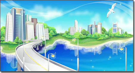 城市风光系列日志背景边框1 - 心灵之约 - .