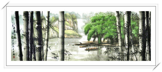 清高亮节 -- 刘家生新竹山水画 - 淡泊 - 淡泊