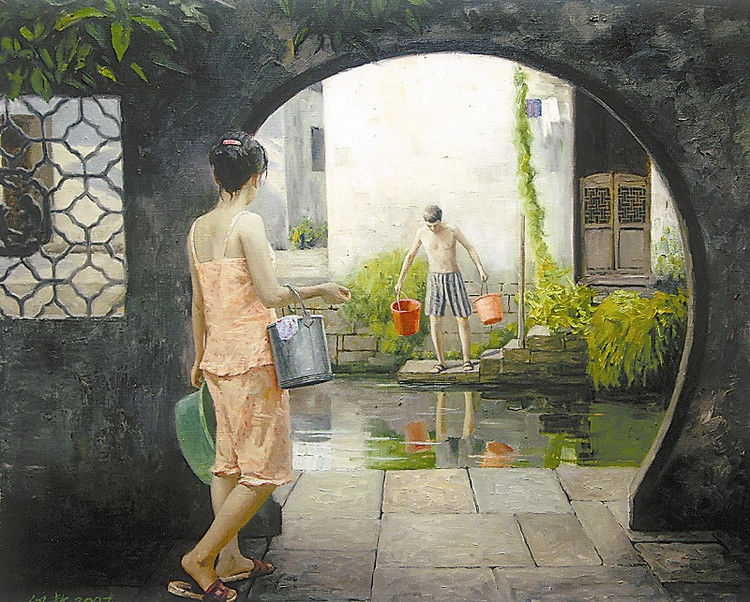 人体油画：何绍教作品 - 玉郎 - 心有快乐事 分享有缘人