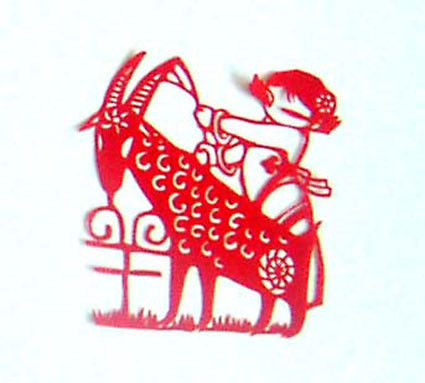 【潇洒艺术-276】请您欣赏：羊年剪纸 - 潇洒如风 - 潇洒天地 如意家园