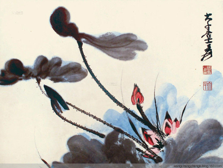 张大千 荷花作品欣赏 - wangchangzhengb - wangchangzhengb的博客