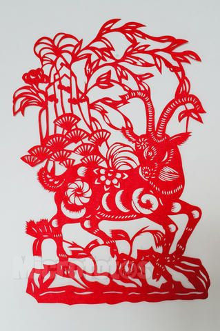 【潇洒艺术-276】请您欣赏：羊年剪纸 - 潇洒如风 - 潇洒天地 如意家园