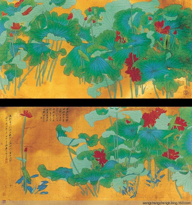 张大千 荷花作品欣赏 - wangchangzhengb - wangchangzhengb的博客