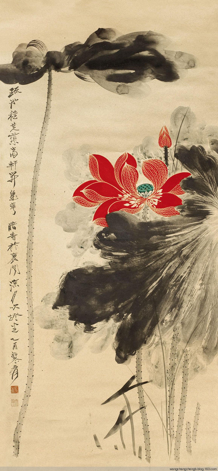 张大千 荷花作品欣赏 - wangchangzhengb - wangchangzhengb的博客