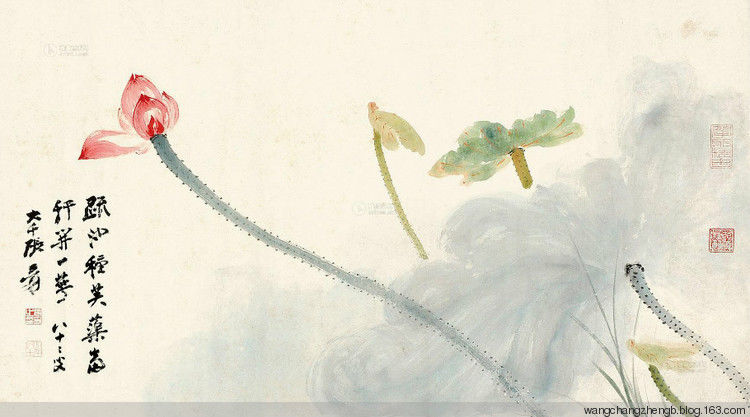 张大千 荷花作品欣赏 - wangchangzhengb - wangchangzhengb的博客