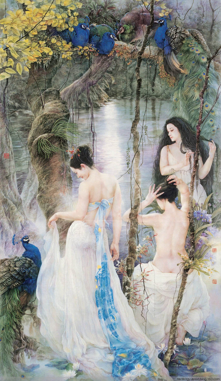 纪淑文、邱皓 、邱月母女工笔作品(1) - 山野村夫 - 山野村夫