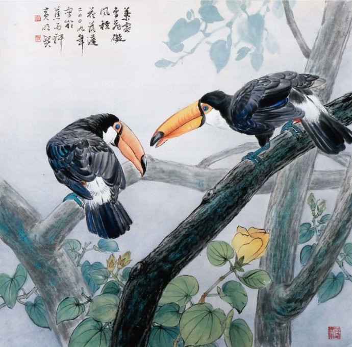 花鸟世界梦亦香│台湾国画大师黄明贤作品。 - │Icê Blüe│ - ∑xtent°∧rt，2011