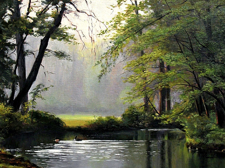 加拿大 Lili Anne Laurin 的风景画欣赏（横） - 韵湖佳境 - “韵湖佳境”欢迎您