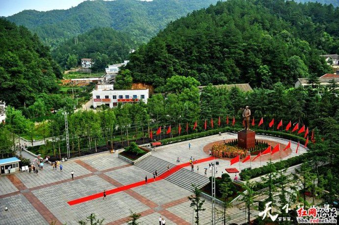 航拍毛主席故居鈥斺斏厣