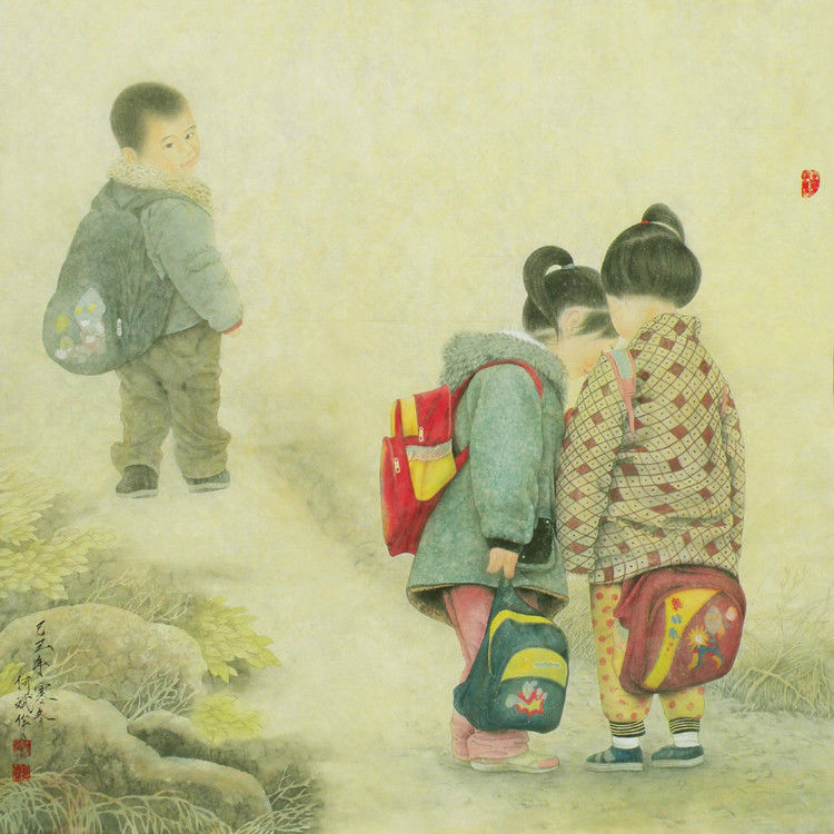 美术家：何斌工笔人物画 - 石墨閣 - 石墨閣