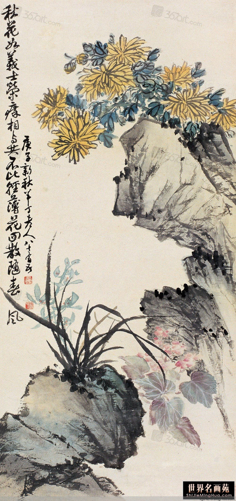 陈半丁 菊花作品精选集（3） - 云破月来花弄影 - 云破月来花弄影