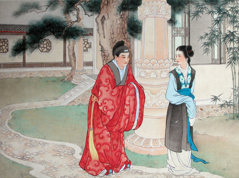 经典工笔画《西厢记》 - 香儿 - .