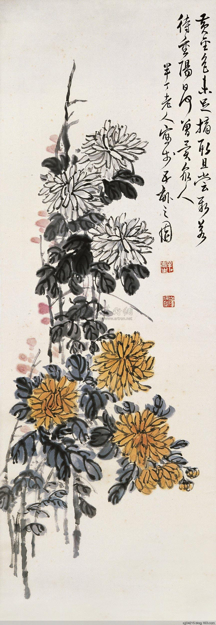 陈半丁 菊花作品精选集（2） - 云破月来花弄影 - 云破月来花弄影