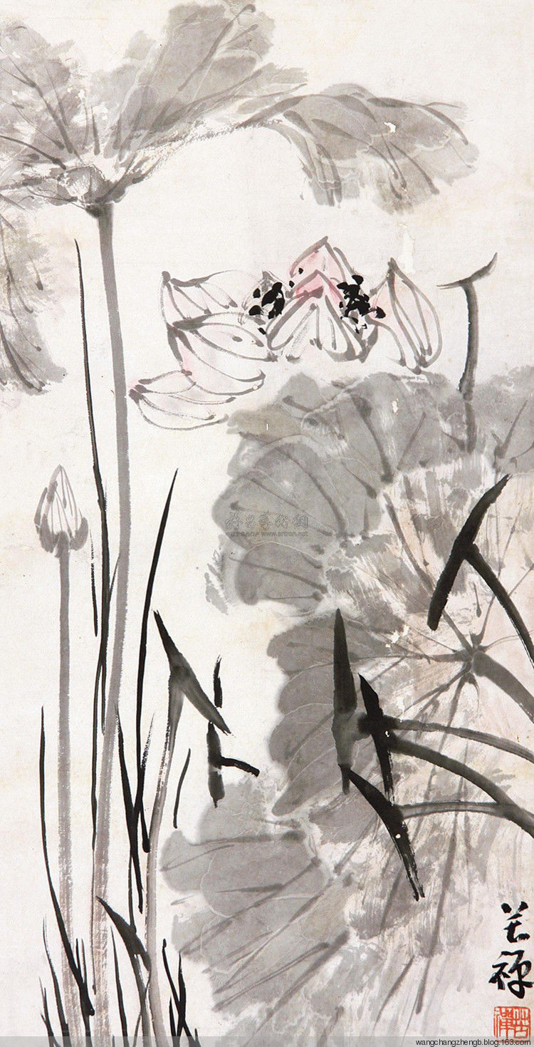 李苦禅 荷花作品欣赏 - wangchangzhengb - wangchangzhengb的博客