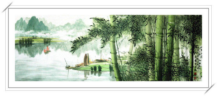 清高亮节 -- 刘家生新竹山水画 - 淡泊 - 淡泊