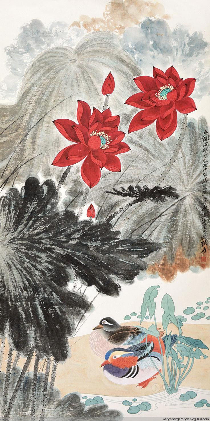 张大千 荷花作品欣赏 - wangchangzhengb - wangchangzhengb的博客