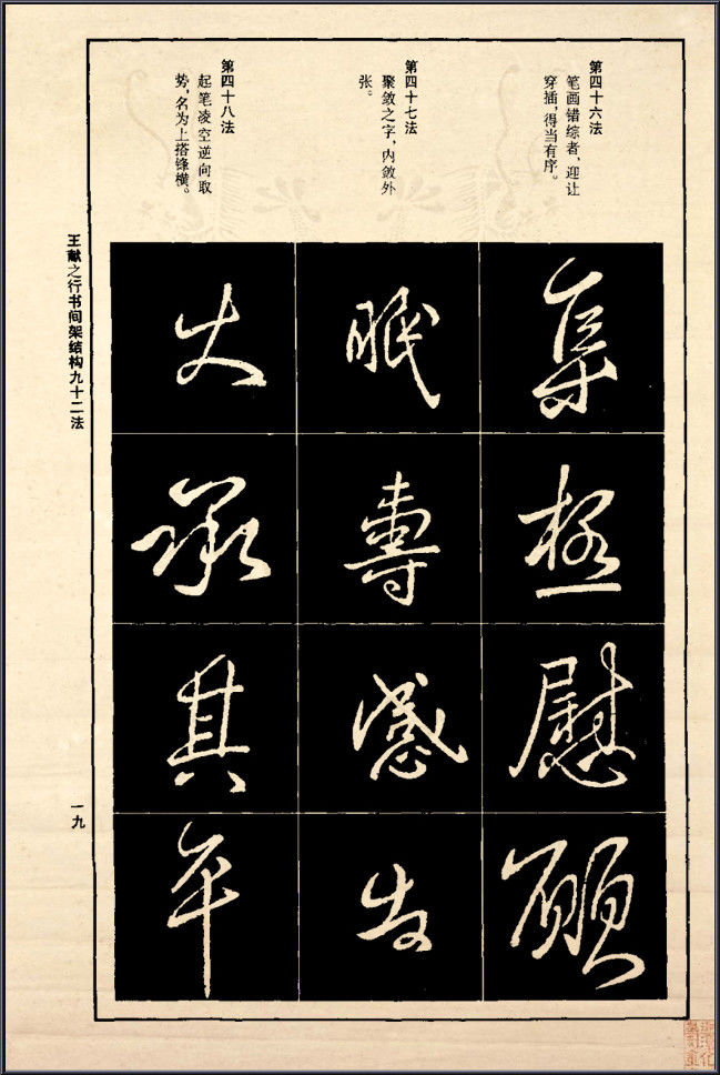 王献之行书间架结构92法 - 無為居士 - 聚美齋