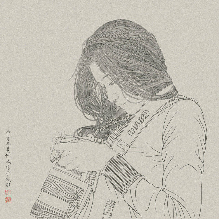 美术家：何斌工笔人物画 - 石墨閣 - 石墨閣