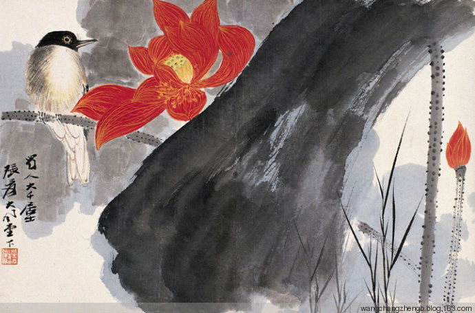 张大千 荷花作品欣赏 - wangchangzhengb - wangchangzhengb的博客