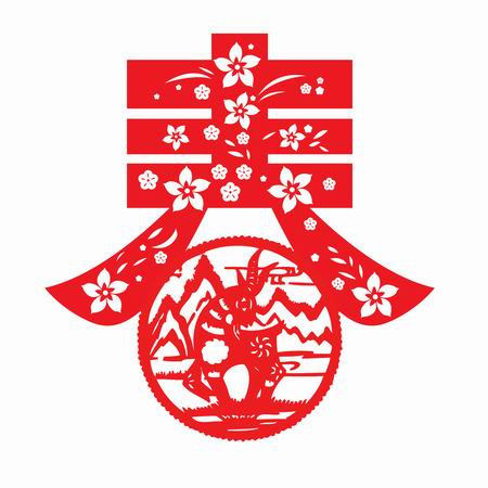 【潇洒艺术-276】请您欣赏：羊年剪纸 - 潇洒如风 - 潇洒天地 如意家园