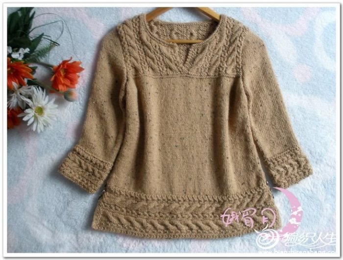 娥眉月作品——繁星（别致七分袖毛衣）