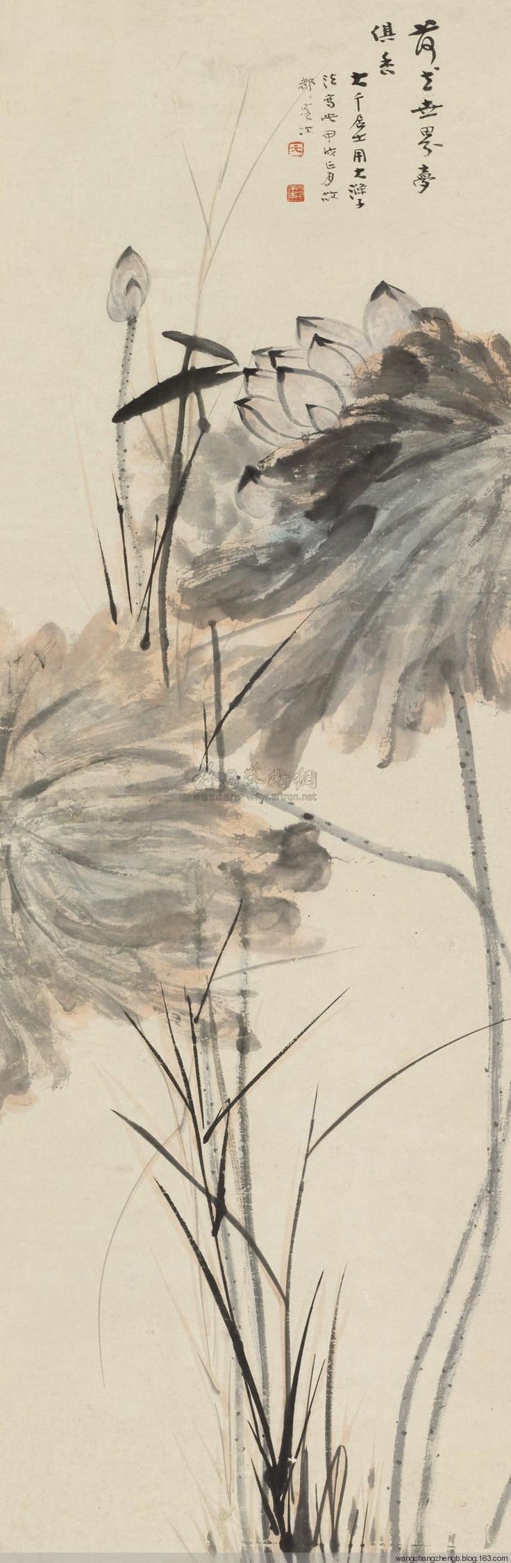 张大千 荷花作品欣赏 - wangchangzhengb - wangchangzhengb的博客